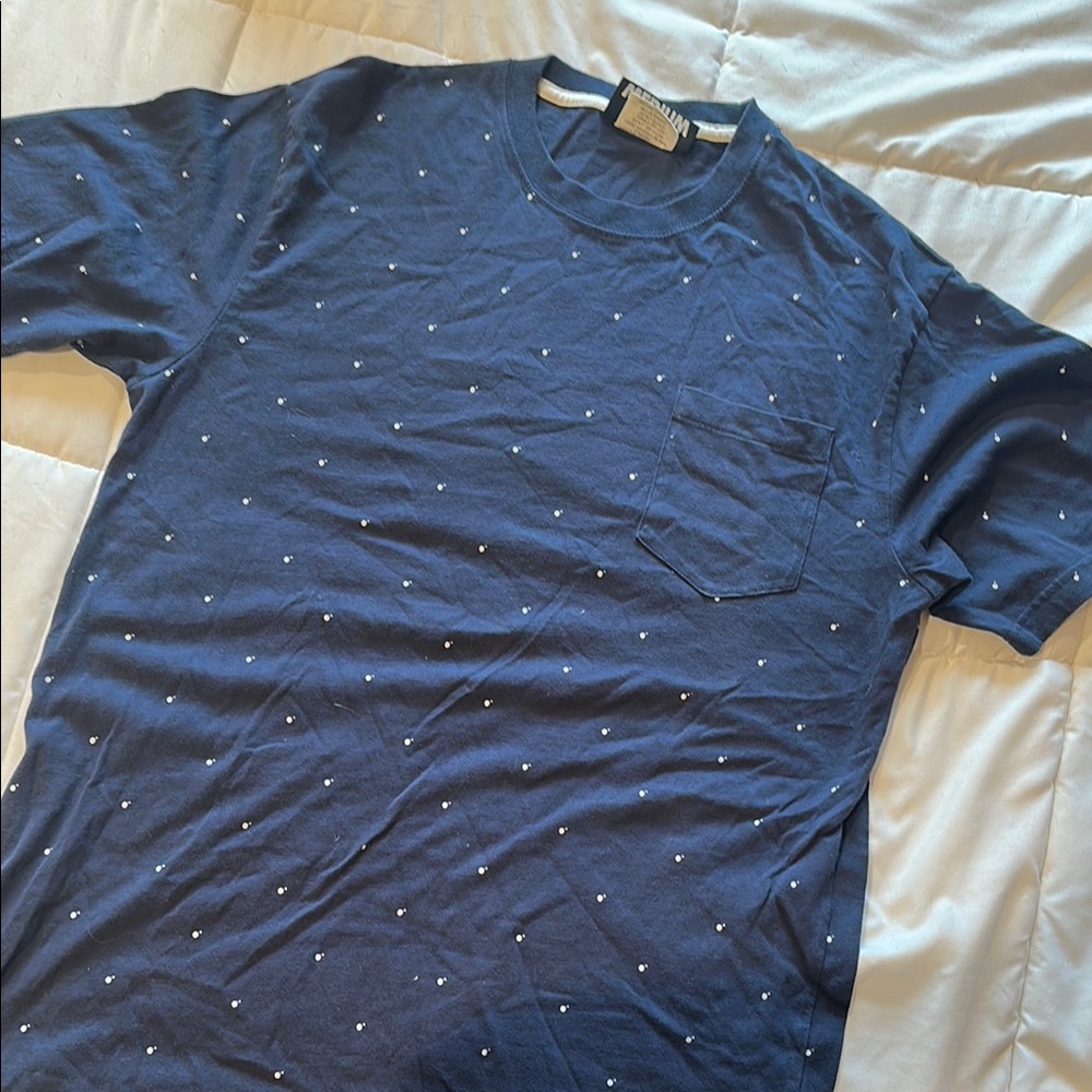 Men's Navy Blue Polka Dot Shirt